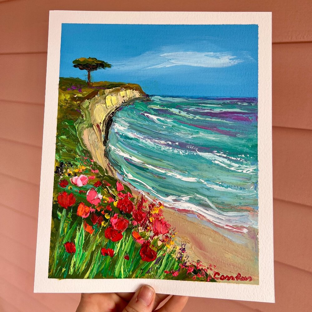 Monterey Carmel California Seascape Original Textured Impasto Impressionism New